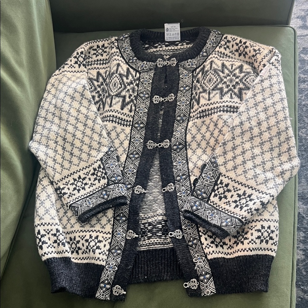 Dale of Norway Black and Cream Knit Cardigan